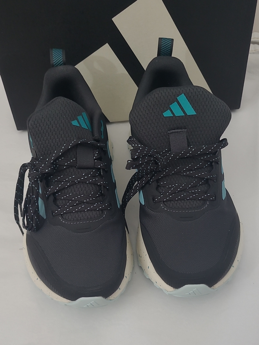 Adidas Womens RunFalcon Black and Teal Running Shoes